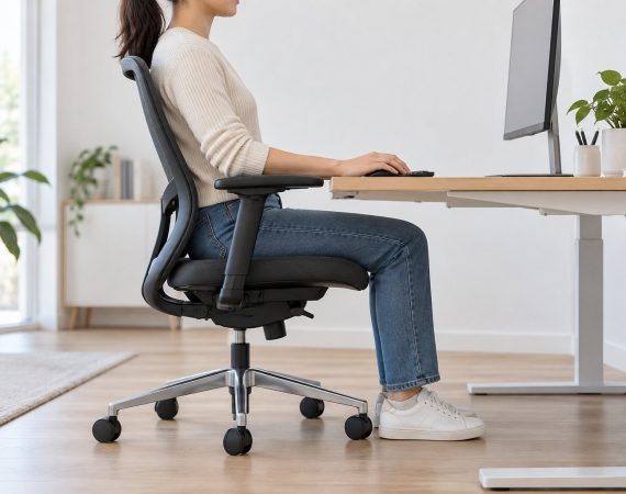 Postura correcta en una silla ergonómica