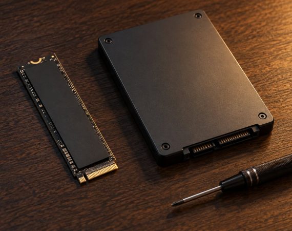 SSD NVMe M.2 junto a un SSD SATA de 2,5 pulgadas
