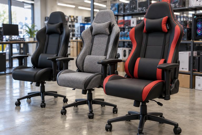 Sillas gaming expuestas en la tienda