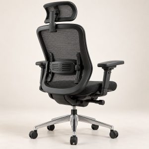 Silla ergonómica Ergonia Malla Pro vista trasera con soporte lumbar